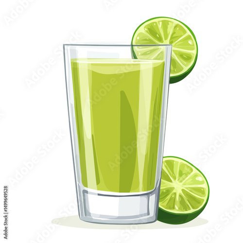 My very Simple flat 2D icon, lime juice isolated on a white background, vector, flat design, animation design, simple flat 2D icon, minimalist design, vector design, eps