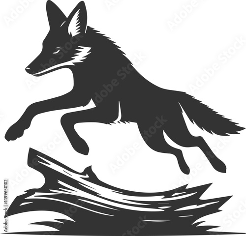 Vector jackal drawing animal silhouette