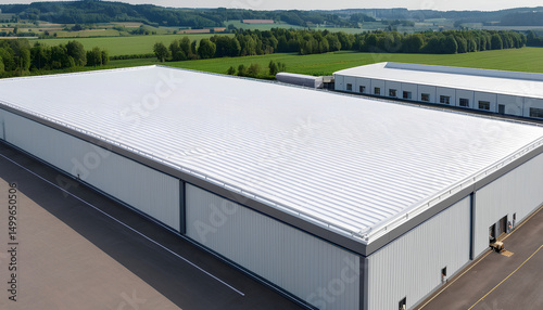 Flat roof made of PVC on a Factory Building