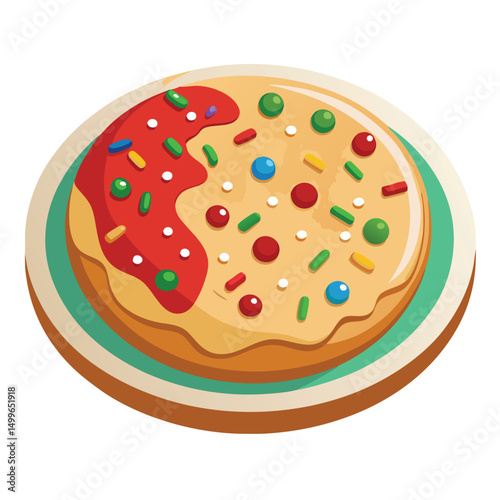 a close up of a christmas cookie decorated with care