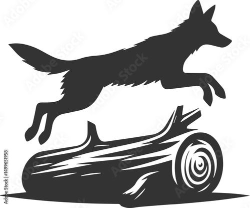 Vector jackal drawing animal silhouette