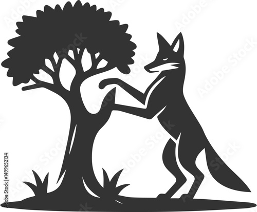 Vector jackal drawing animal silhouette