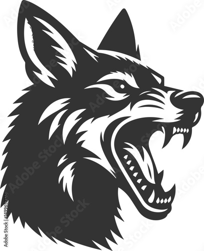 Vector jackal drawing animal silhouette