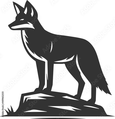 Vector jackal drawing animal silhouette