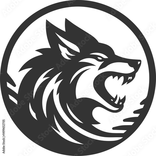 Vector jackal drawing animal silhouette