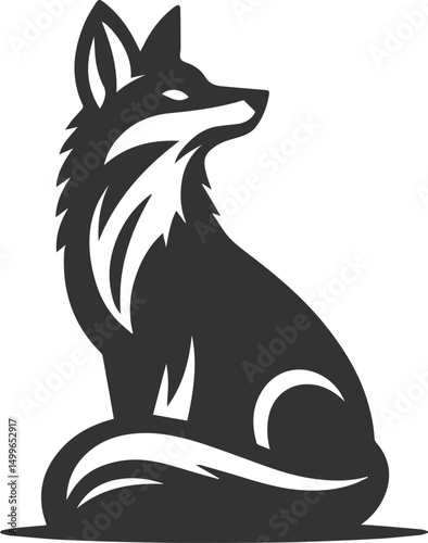 Vector jackal drawing animal silhouette