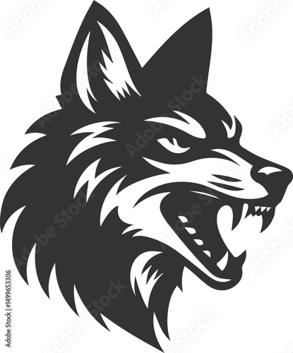 Vector jackal drawing animal silhouette