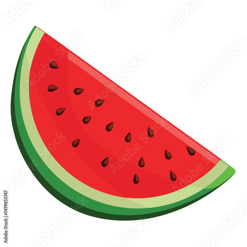 a fresh watermelon slice showing the juicy red flesh