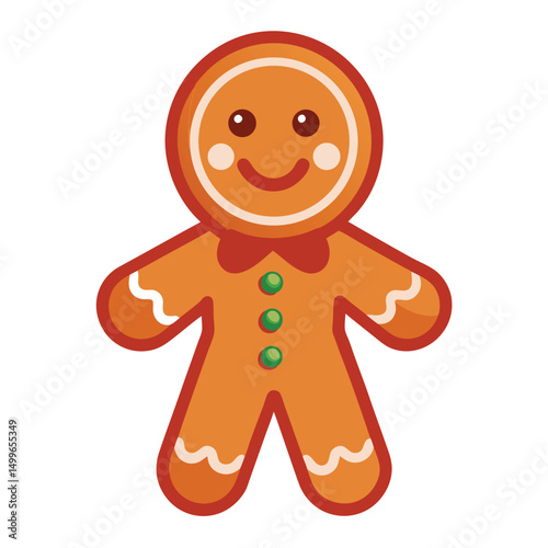 a gingerbread man cookie with icing details and charm
