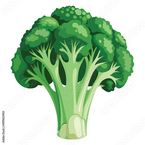 a head of broccoli each floret defined with intricate detail