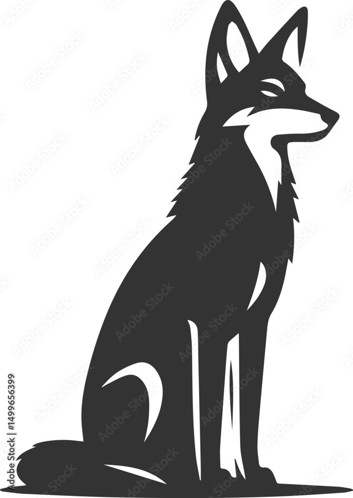 Obraz premium Vector jackal drawing animal silhouette