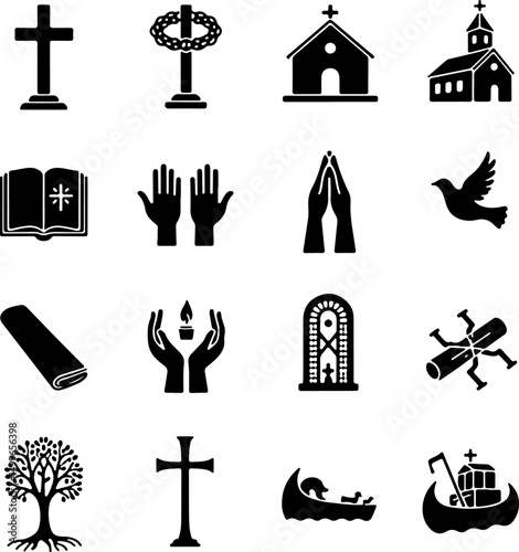 Christian Religion Icon Collection vector