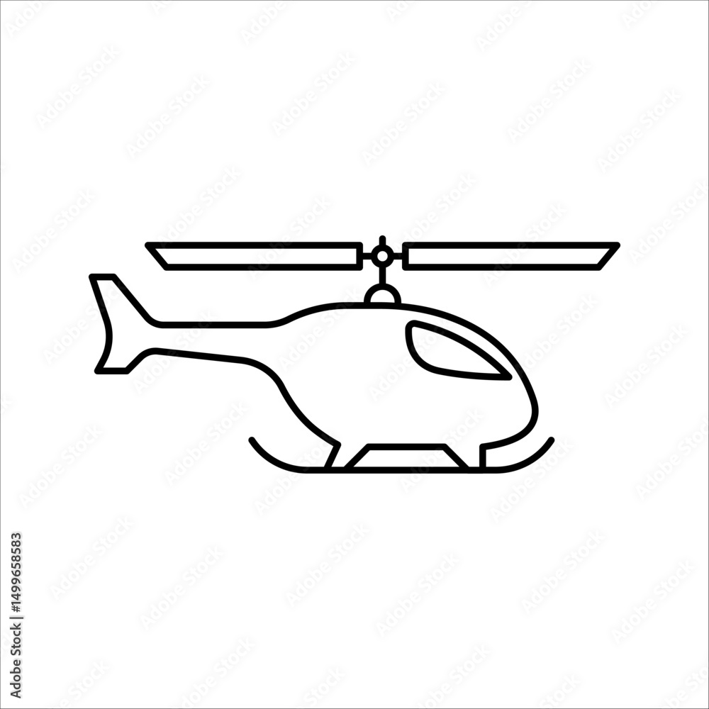 Fototapeta premium helicopte Icon Symbol isolated wh kground. vector illustration. color editable.