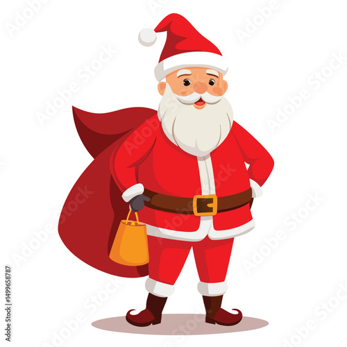 A realistic santa claus figurine with a red suit