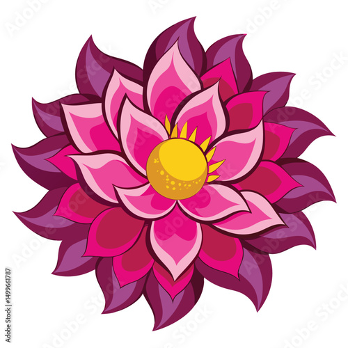 A vibrant fuchsia flower with deep pink petals and detail