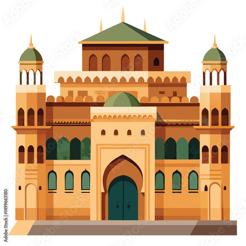The alhambra in spain with detailed arches and interior