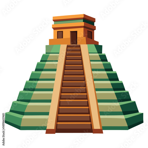 The chichen itza pyramid with steep stone steps and history