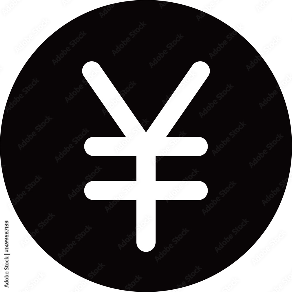 Obraz premium 円記号のモノトーンアイコン