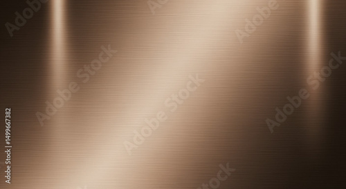 Brushed bronze metal texture background with reflections
