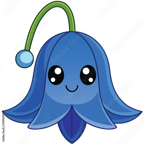 a bluebell flower with drooping petals and a bell shape