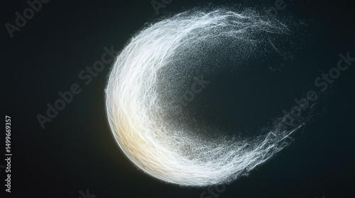 Glowing Particle Swirl with Dark Background.