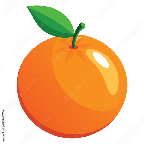a bright orange tangerine with its smooth skin and shine