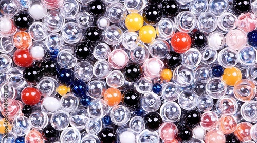 Colorful Glass Beads Texture Background.