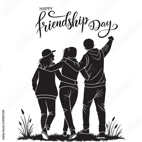 International Friendship Day Embrace Illustration