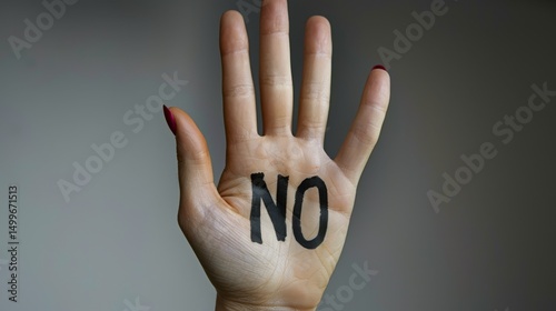 A Firm Hand Saying No photo