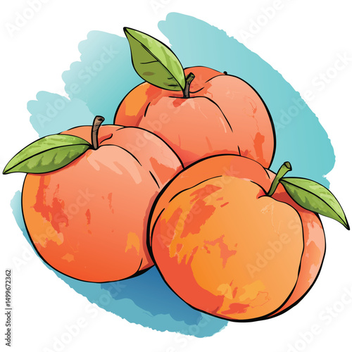 a bunch of sweet ripe peaches with fuzzy skins