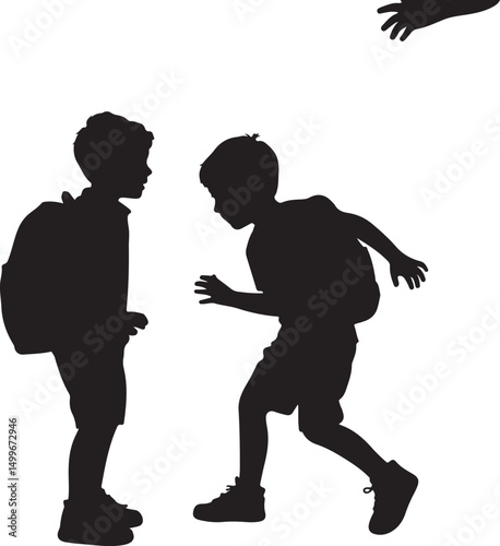 Students with Backpacks Walking to School

Back to School Supplies Silhouette Set

School Bus Arrival Vector Scene

First Day of School Silhouette Design

Teacher Welcoming Students Vector Art