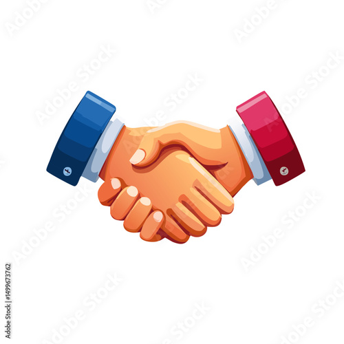 handshake between two men and women vector icon graphic design