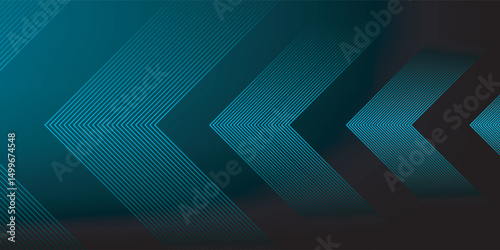 Dark blue abstract background with glowing arrow lines. Modern shiny blue geometric lines design. Technology futuristic concept