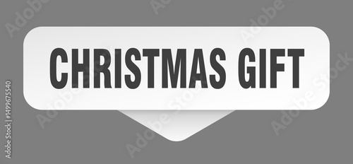 christmas gift sticker. christmas gift sign isolated on gray background