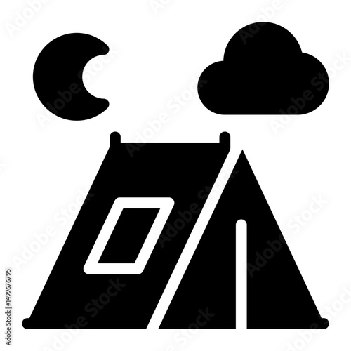 camping glyph icon
