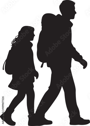 Students with Backpacks Walking to School

Back to School Supplies Silhouette Set

School Bus Arrival Vector Scene

First Day of School Silhouette Design

Teacher Welcoming Students Vector Art