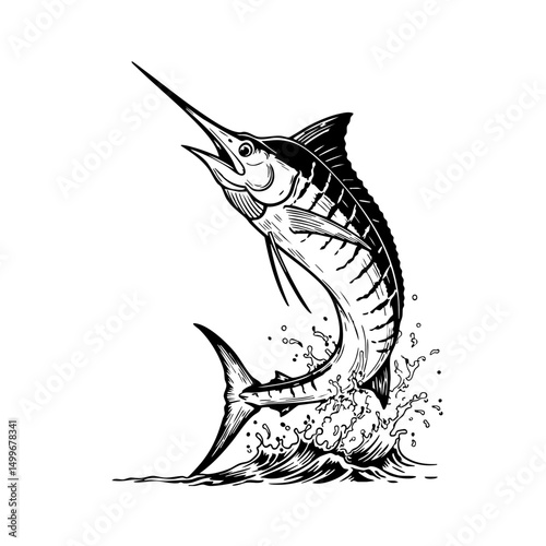 Majestic Marlin Leaping from the Ocean – Action Wildlife Photography