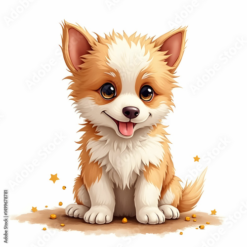 Hand painted watercolor national dog day illustration