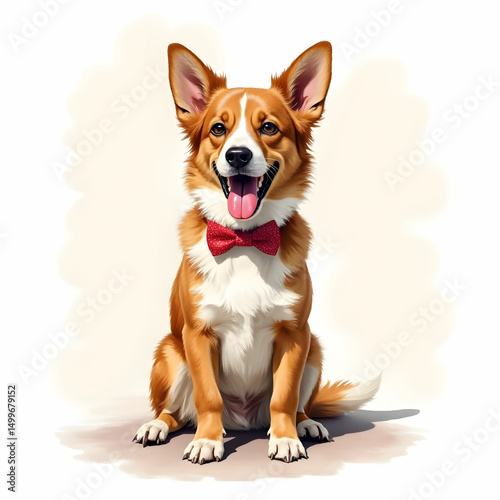 Hand painted watercolor national dog day illustration