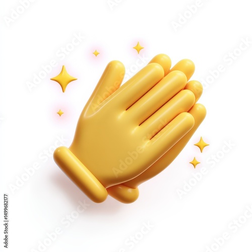 3D Render of Praying Hands with Sparkling Effects Positive Energy and Gratitude Concept