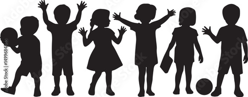 Students with Backpacks Walking to School

Back to School Supplies Silhouette Set

School Bus Arrival Vector Scene

First Day of School Silhouette Design

Teacher Welcoming Students Vector Art