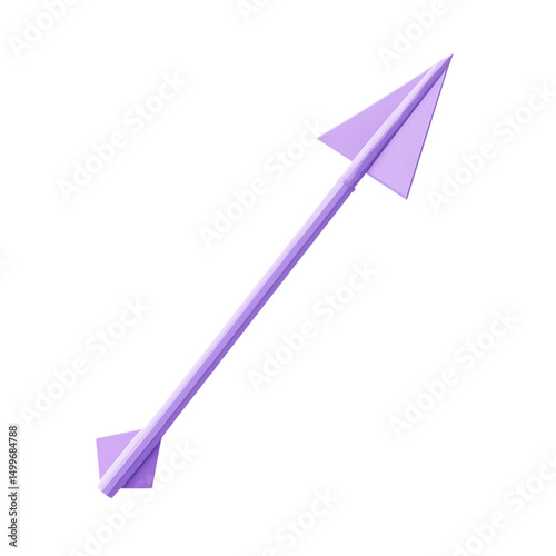 Contemporary Arrow with Clean Minimalist Geometry Isolated on Transparent Background