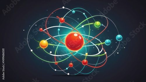 Colorful atomic model illustration (1)