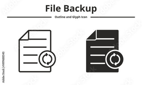 file backup icon pack with style outline and glyph