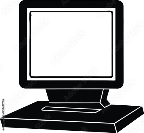 Computer silhouette vector illustration.