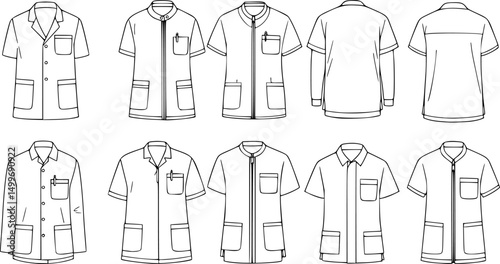vector set of Medical jacket
