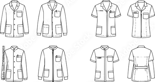 vector set of Medical jacket
