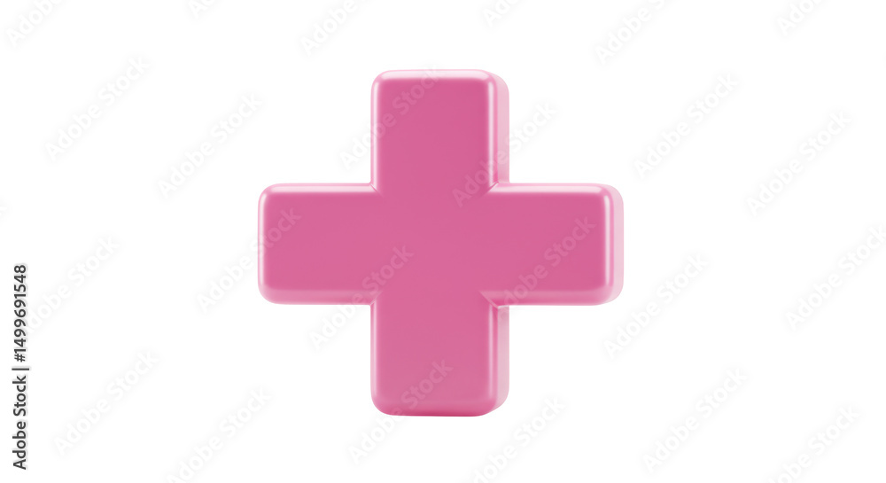 Obraz premium Isolated pink plus sign