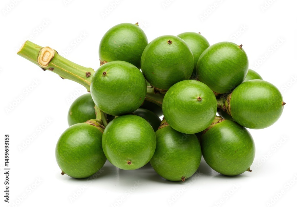 Obraz premium Fresh green betel nuts cluster isolated on white background