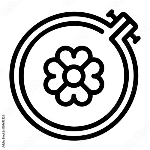 Cross stitch line icon